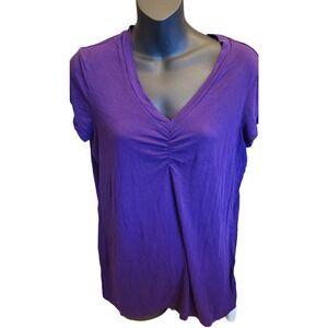 Womans Purple shirt t shirt top Apostrophe Stretch L